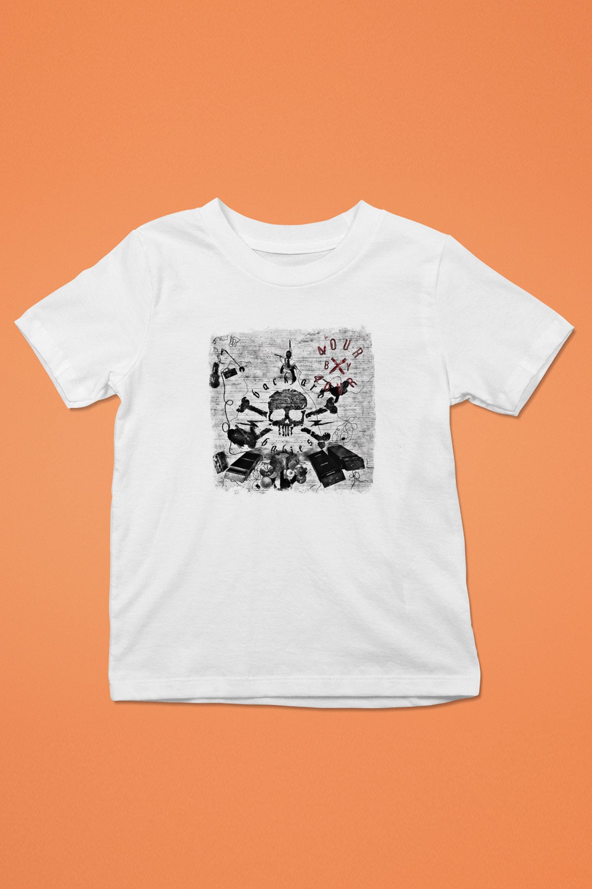 Backyard Babies Baskılı Unisex Beyaz Çocuk Tişört