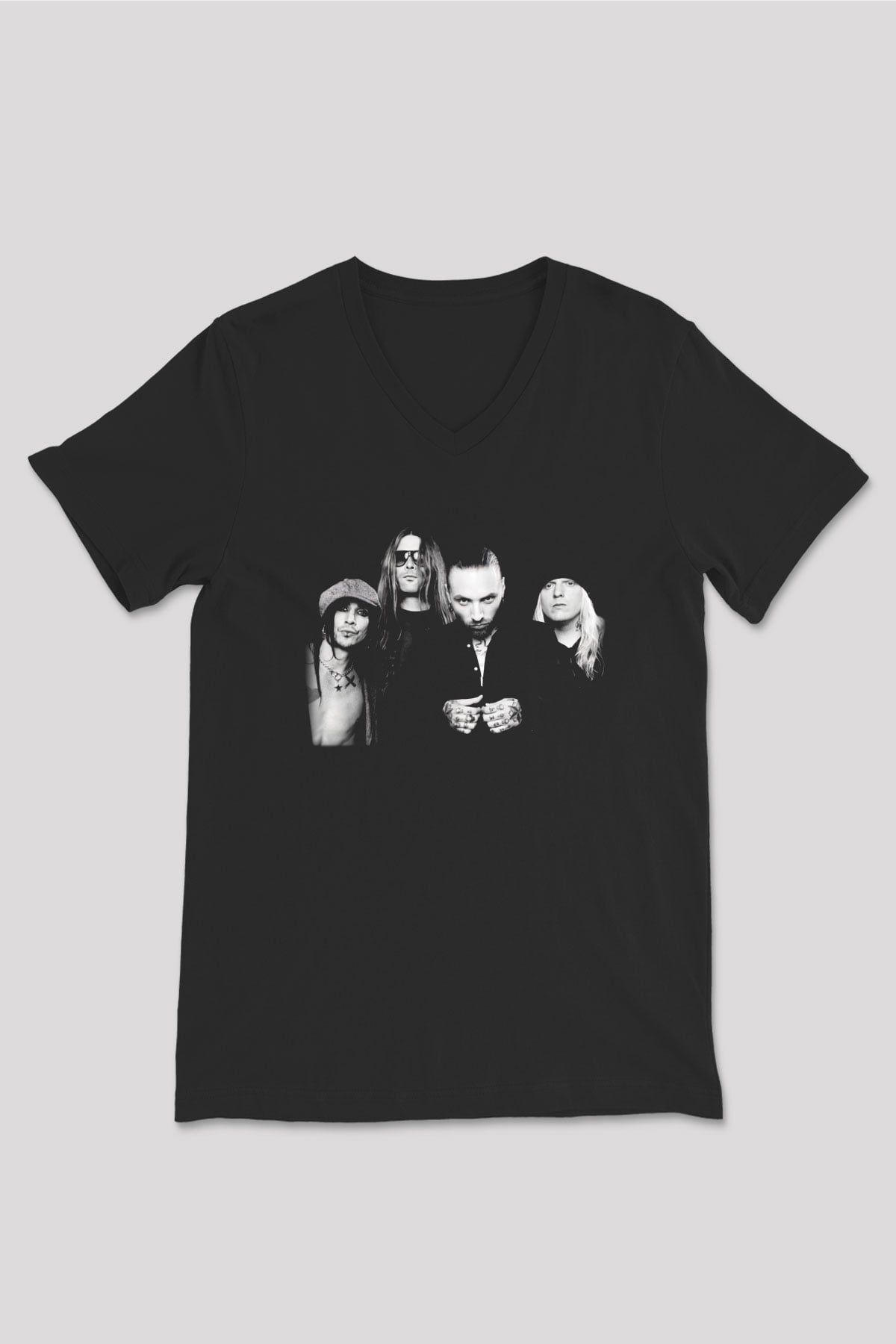 Backyard Babies Siyah Unisex V Yaka Tişört