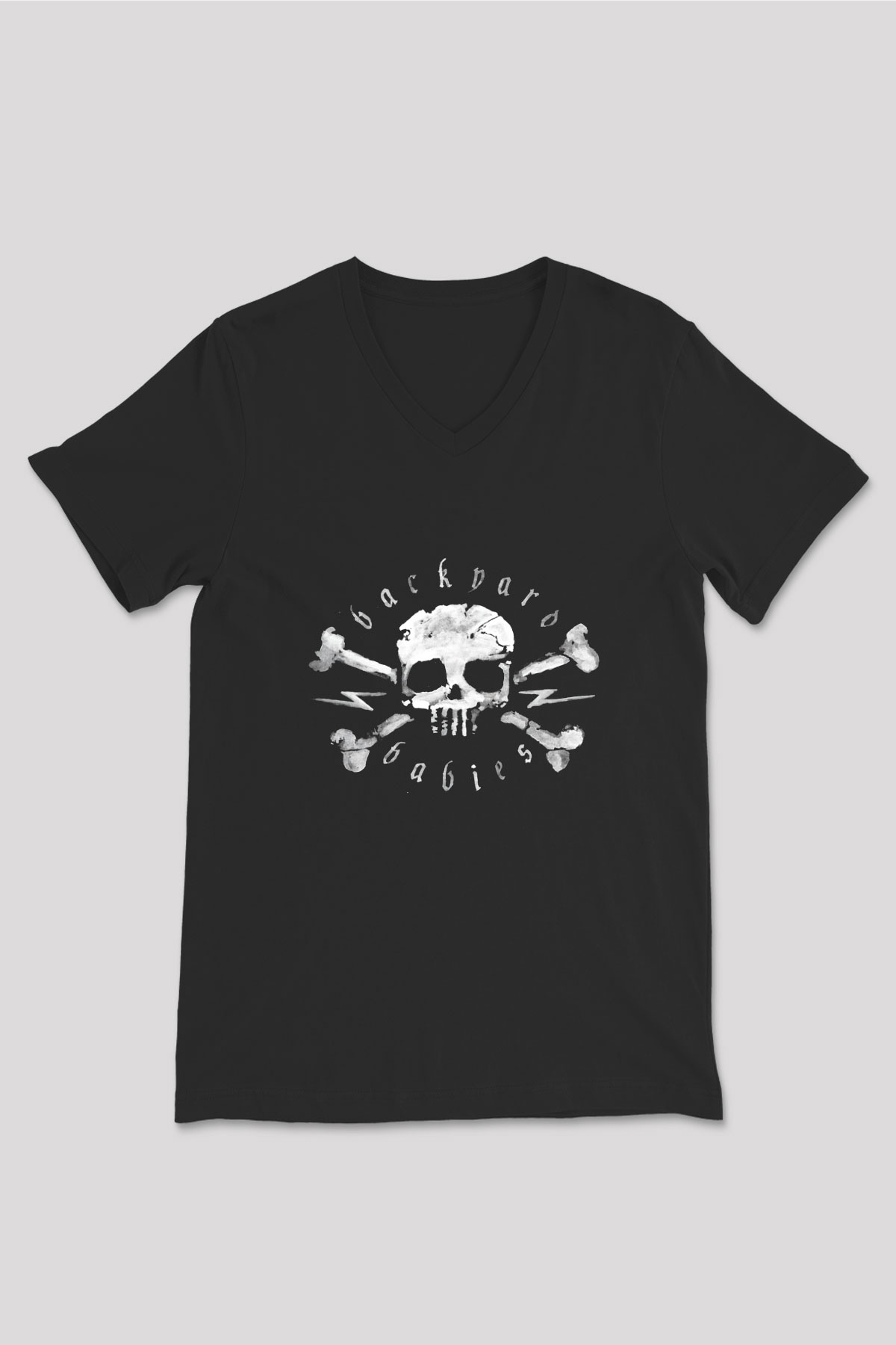 Backyard Babies Siyah Unisex V Yaka Tişört