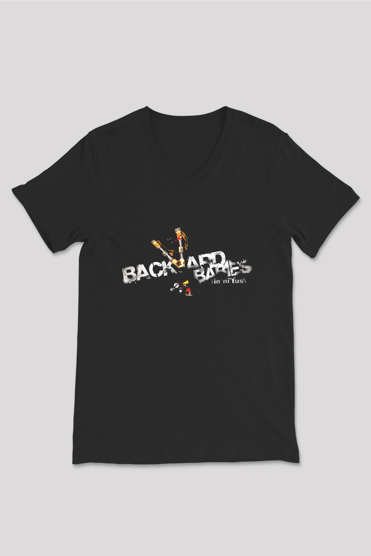 Backyard Babies Siyah Unisex V Yaka Tişört