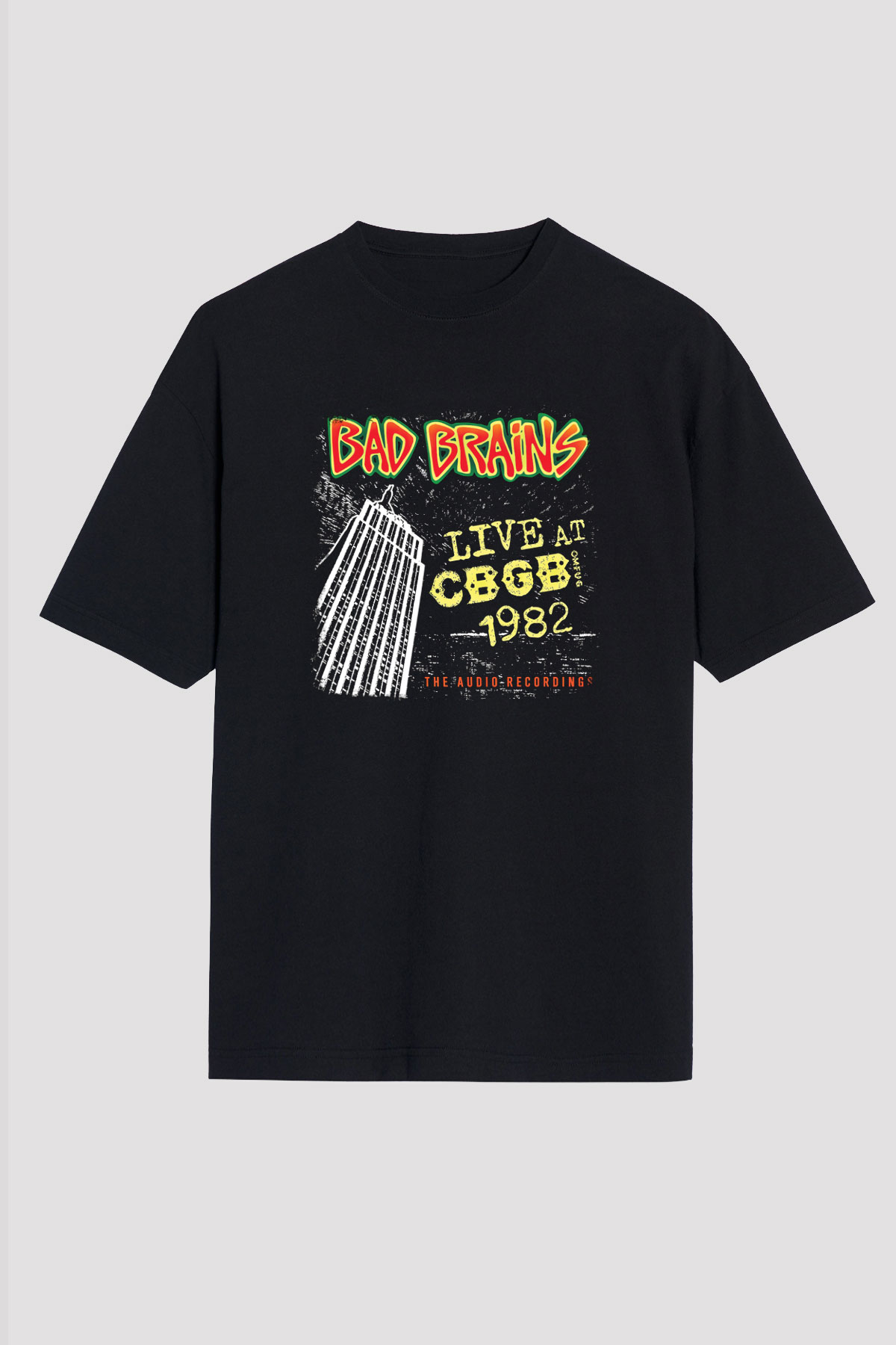 Bad Brains Baskılı Unisex Siyah Oversize Tişört