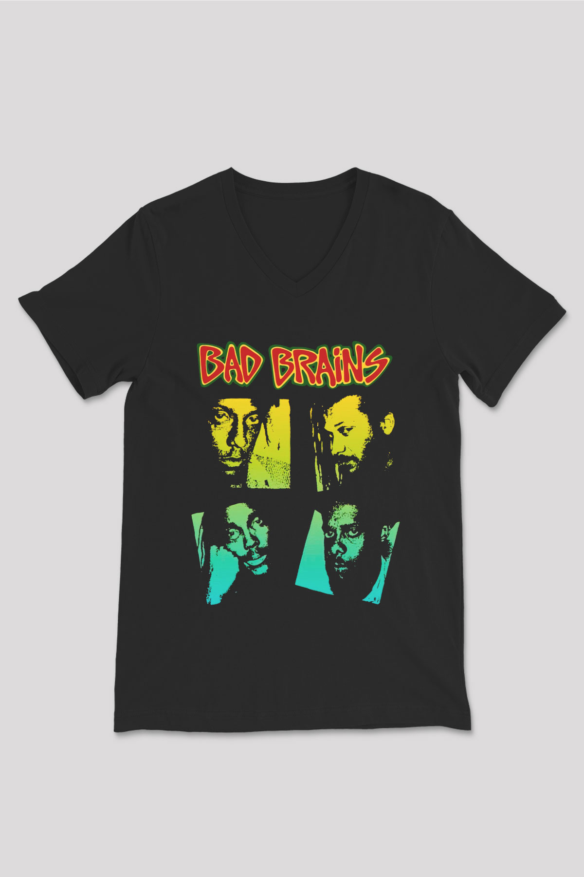Bad Brains Siyah Unisex V Yaka Tişört