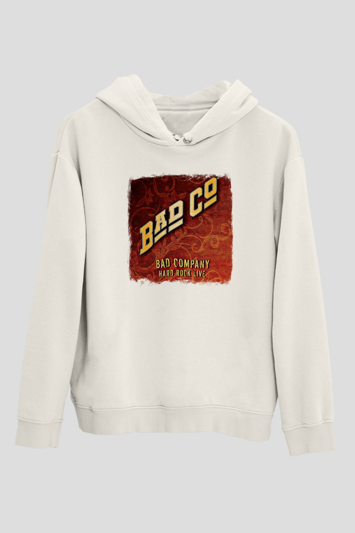 Bad Company Baskılı Unisex Beyaz Hoodie