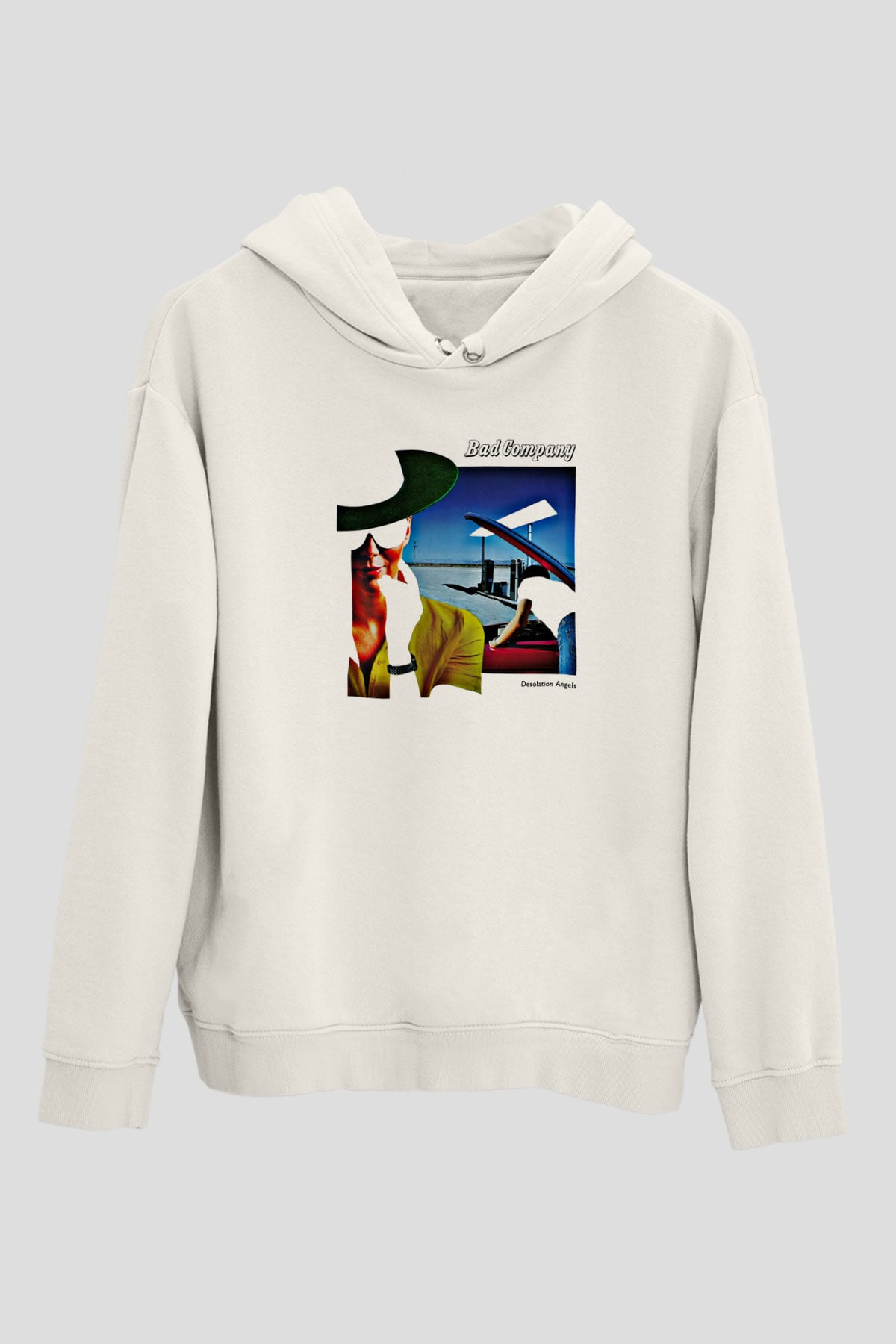 Bad Company Baskılı Unisex Beyaz Hoodie