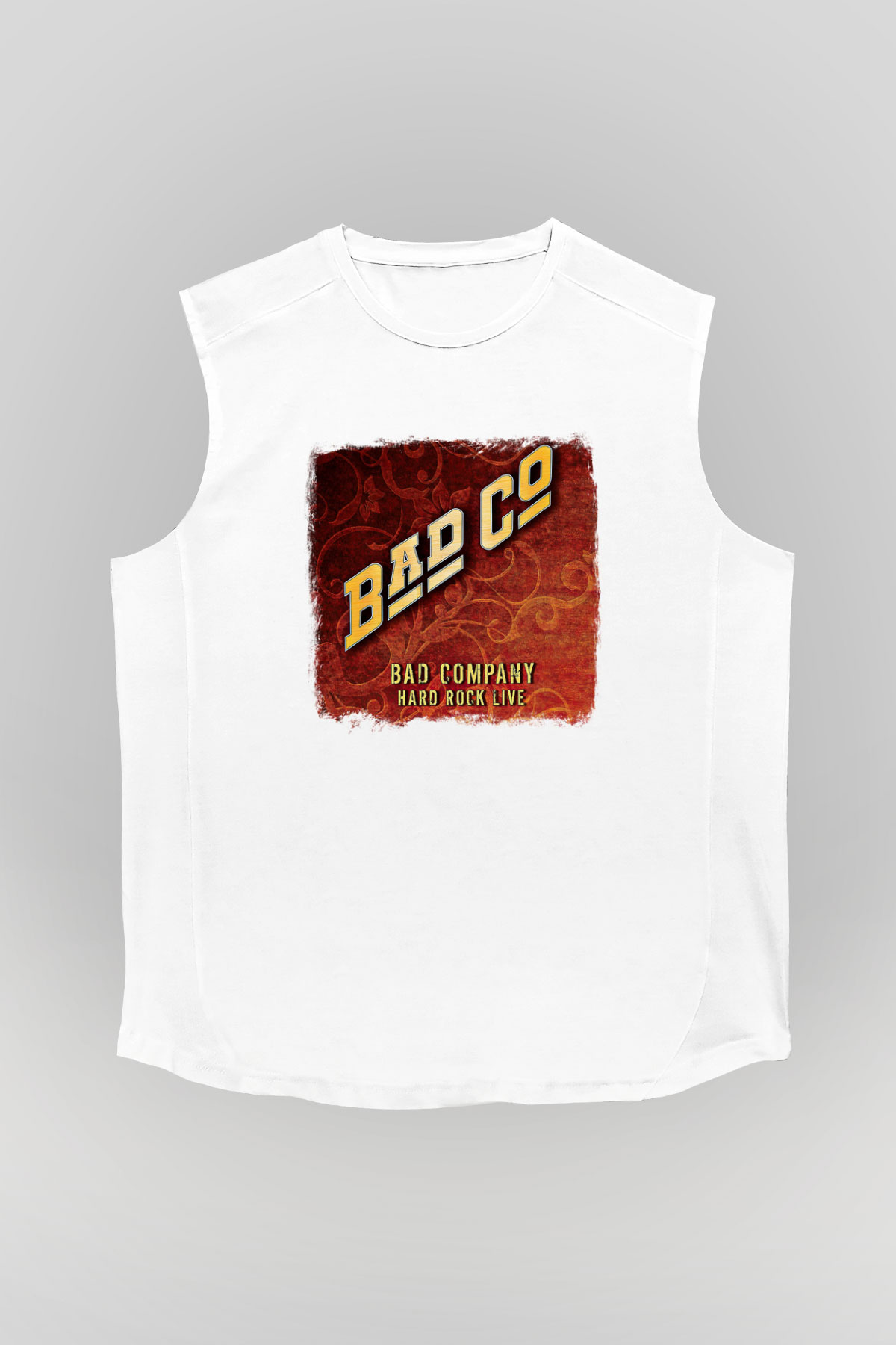 Bad Company Baskılı Unisex Beyaz Kolsuz Tişört