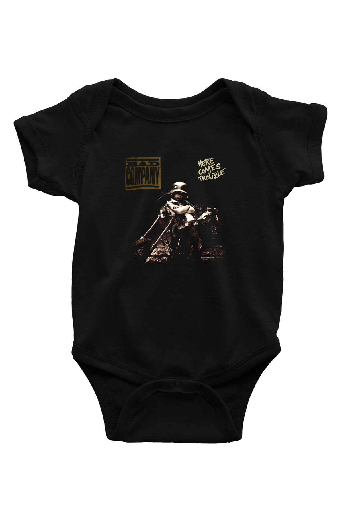 Bad Company Baskılı Unisex Siyah Bebek Body - Zıbın
