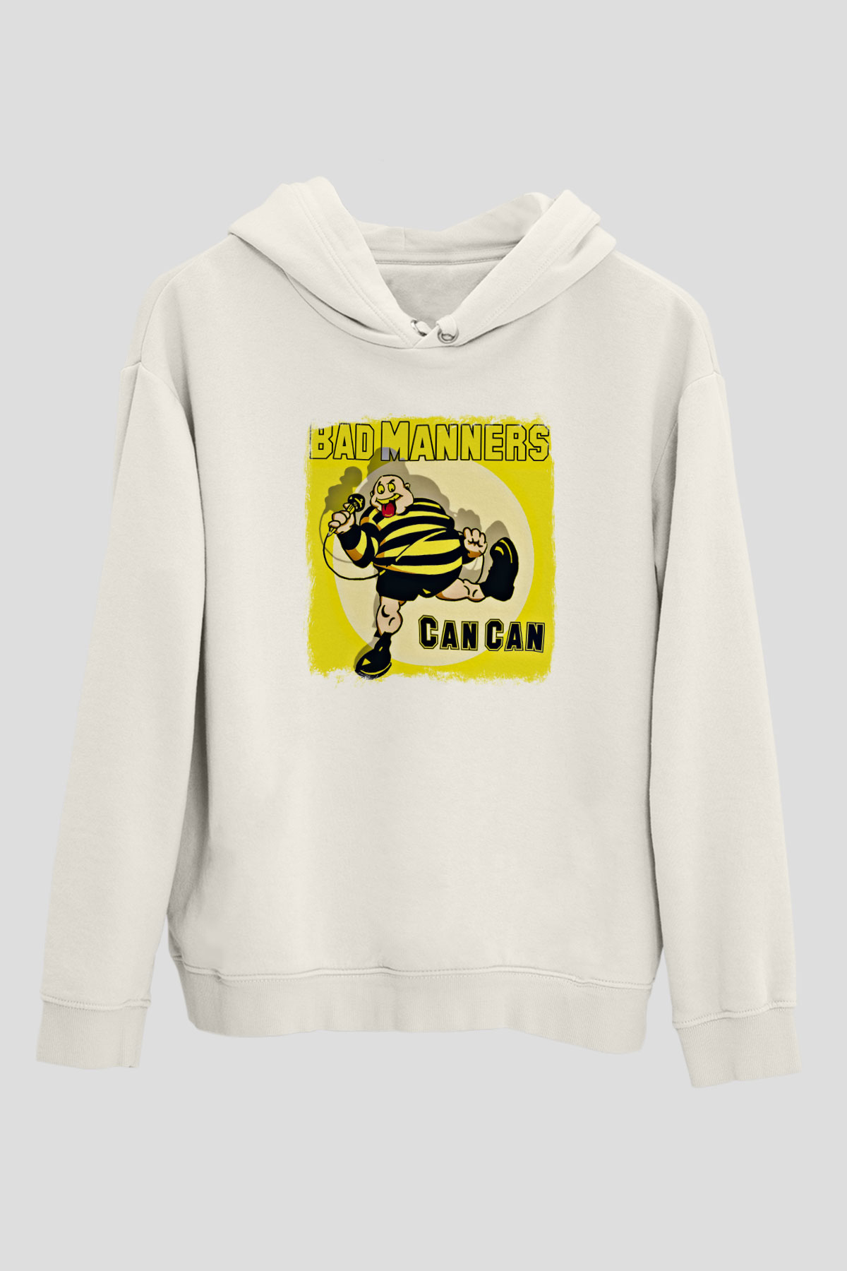 Bad Manners Baskılı Unisex Beyaz Hoodie