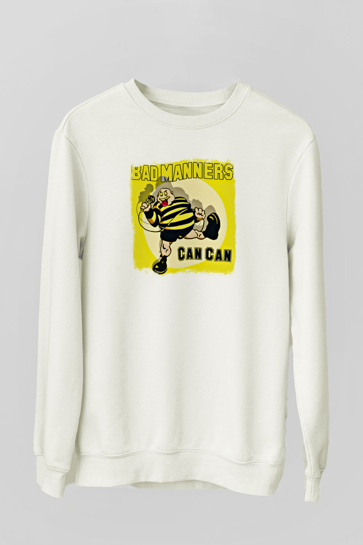 Bad Manners Baskılı Unisex Beyaz Sweatshirt