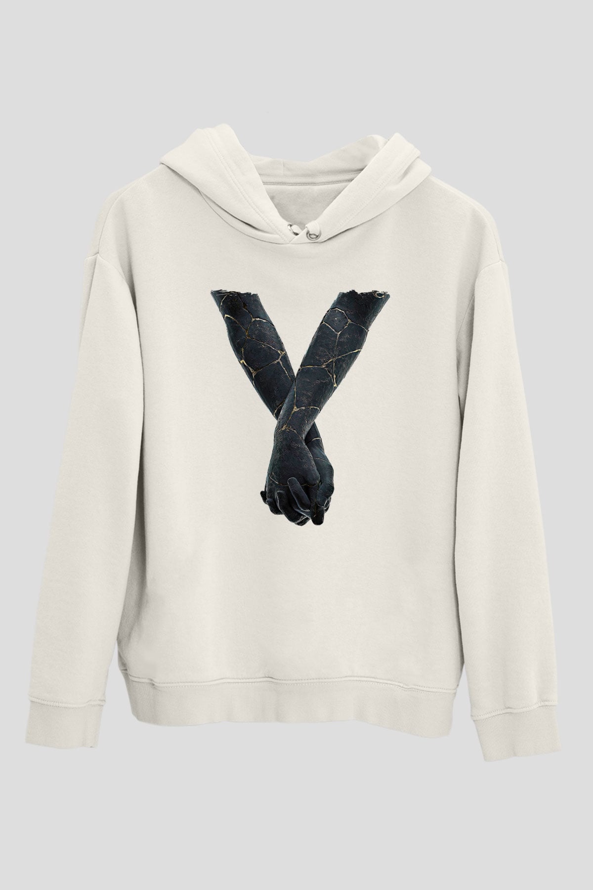 Bad Omens Baskılı Beyaz Unisex Kapüşonlu Sweatshirt