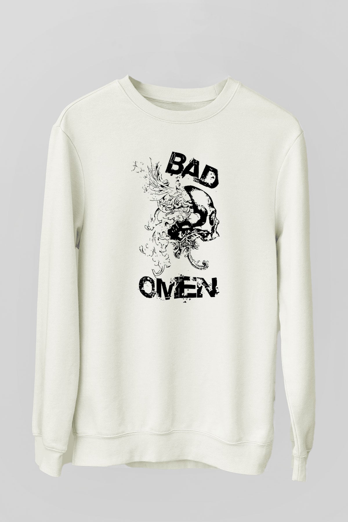 Bad Omens Baskılı Beyaz Unisex Sweatshirt