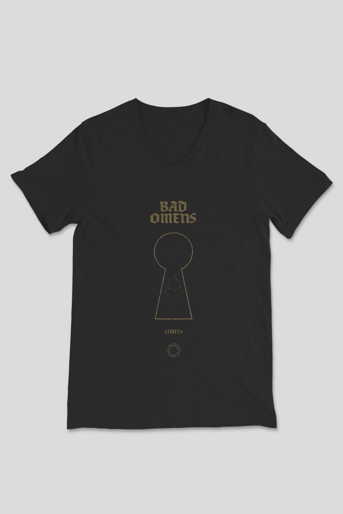 Bad Omens Baskılı Unisex Siyah V Yaka Tişört - Tshirt
