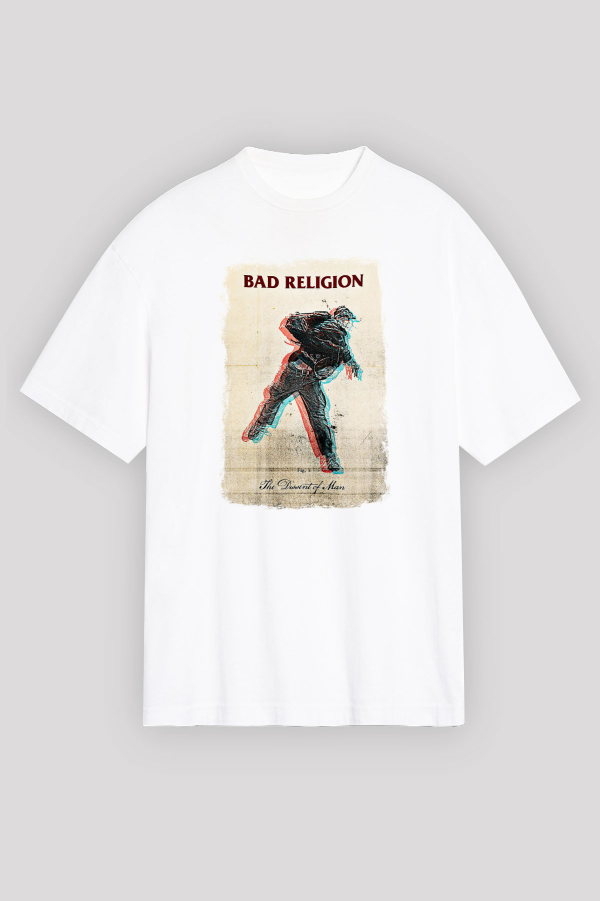 Bad Religion Baskılı Unisex Beyaz Oversize Tişört