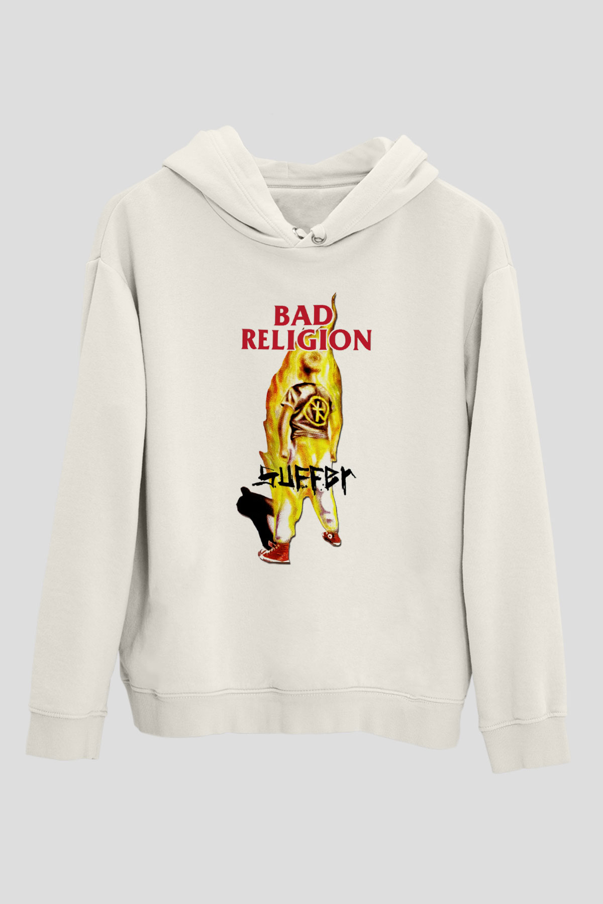 Bad Religion Beyaz Unisex Kapşonlu Sweatshirt