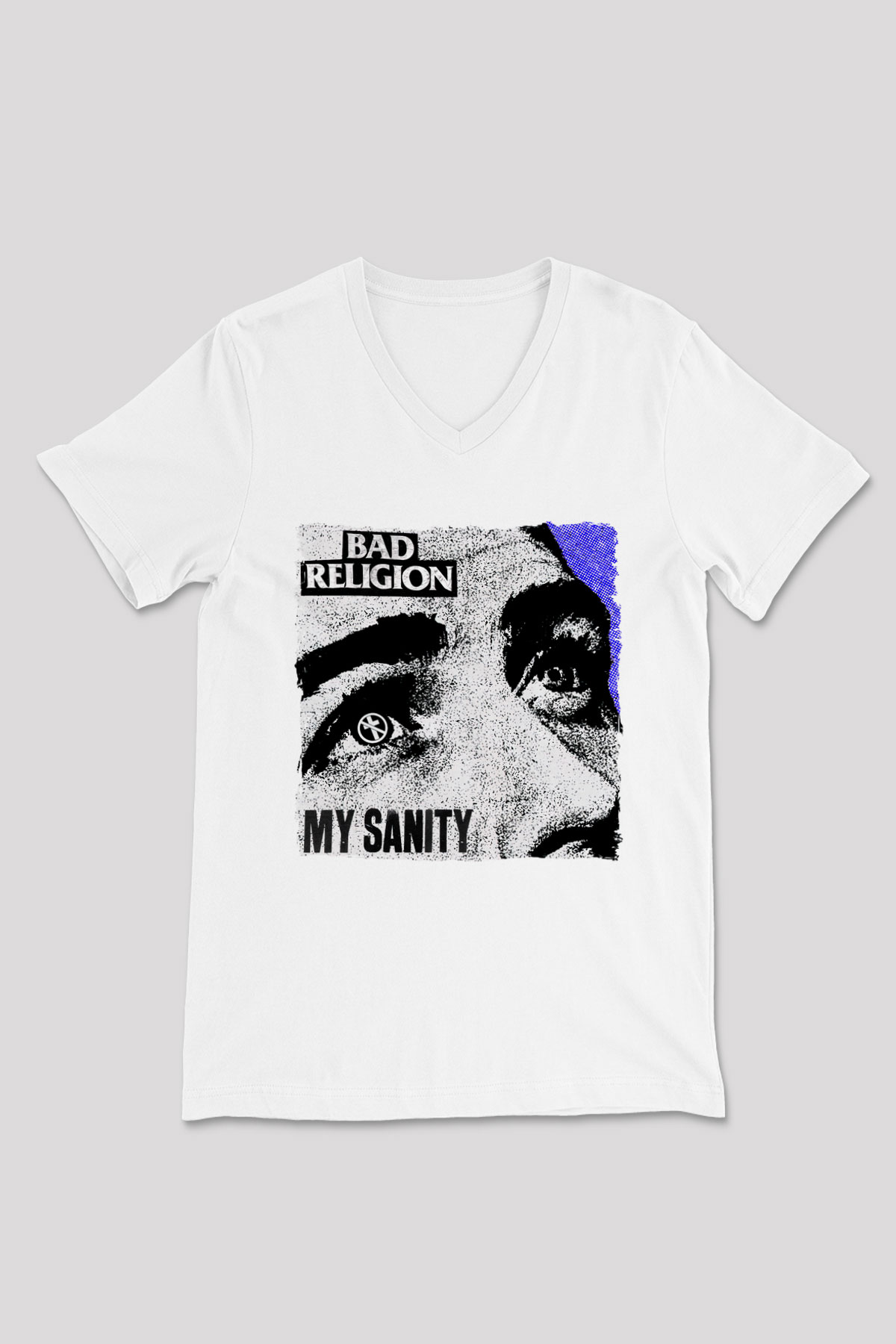 Bad Religion Beyaz Unisex V Yaka Tişört