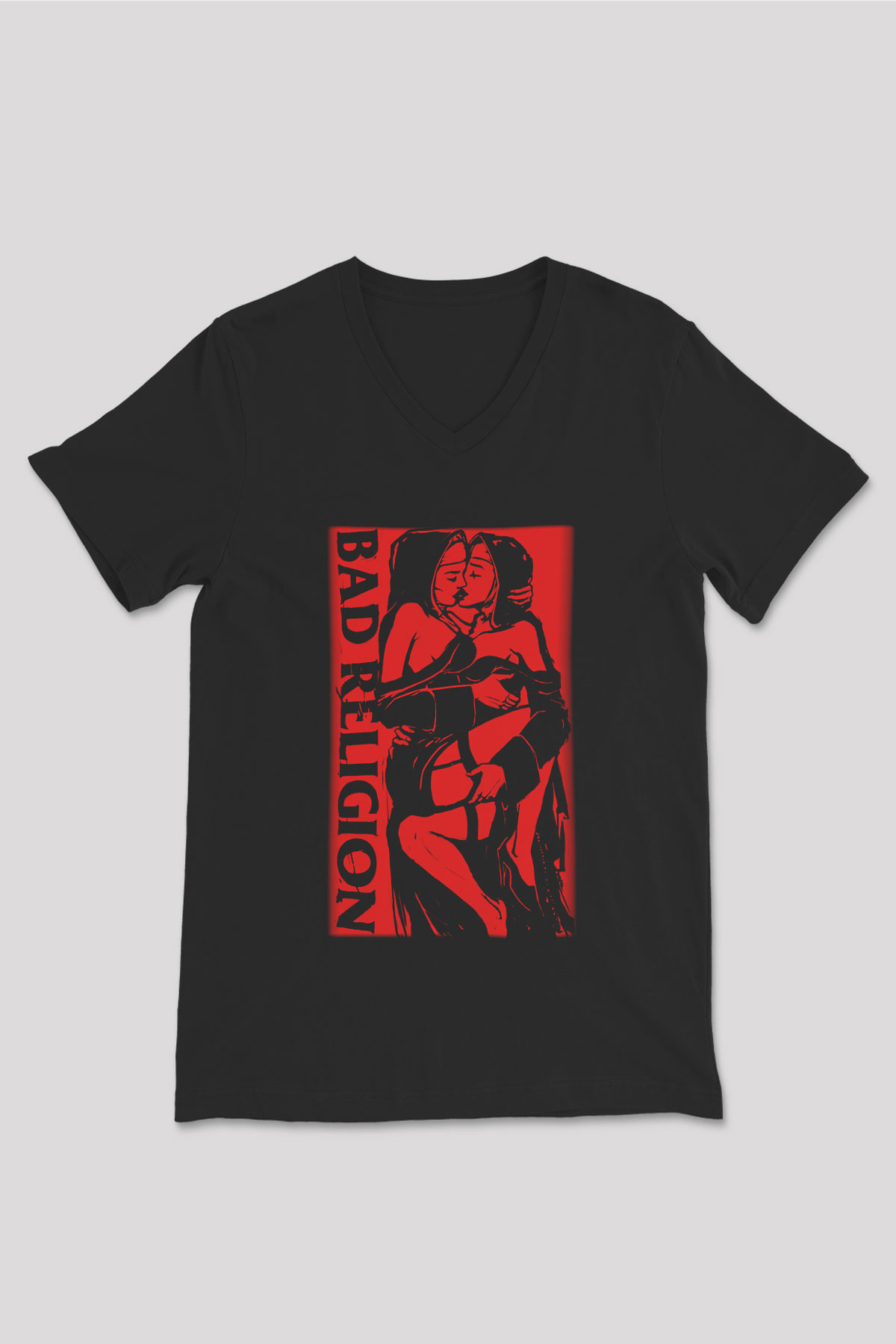 Bad Religion Siyah Unisex V Yaka Tişört T-Shirt