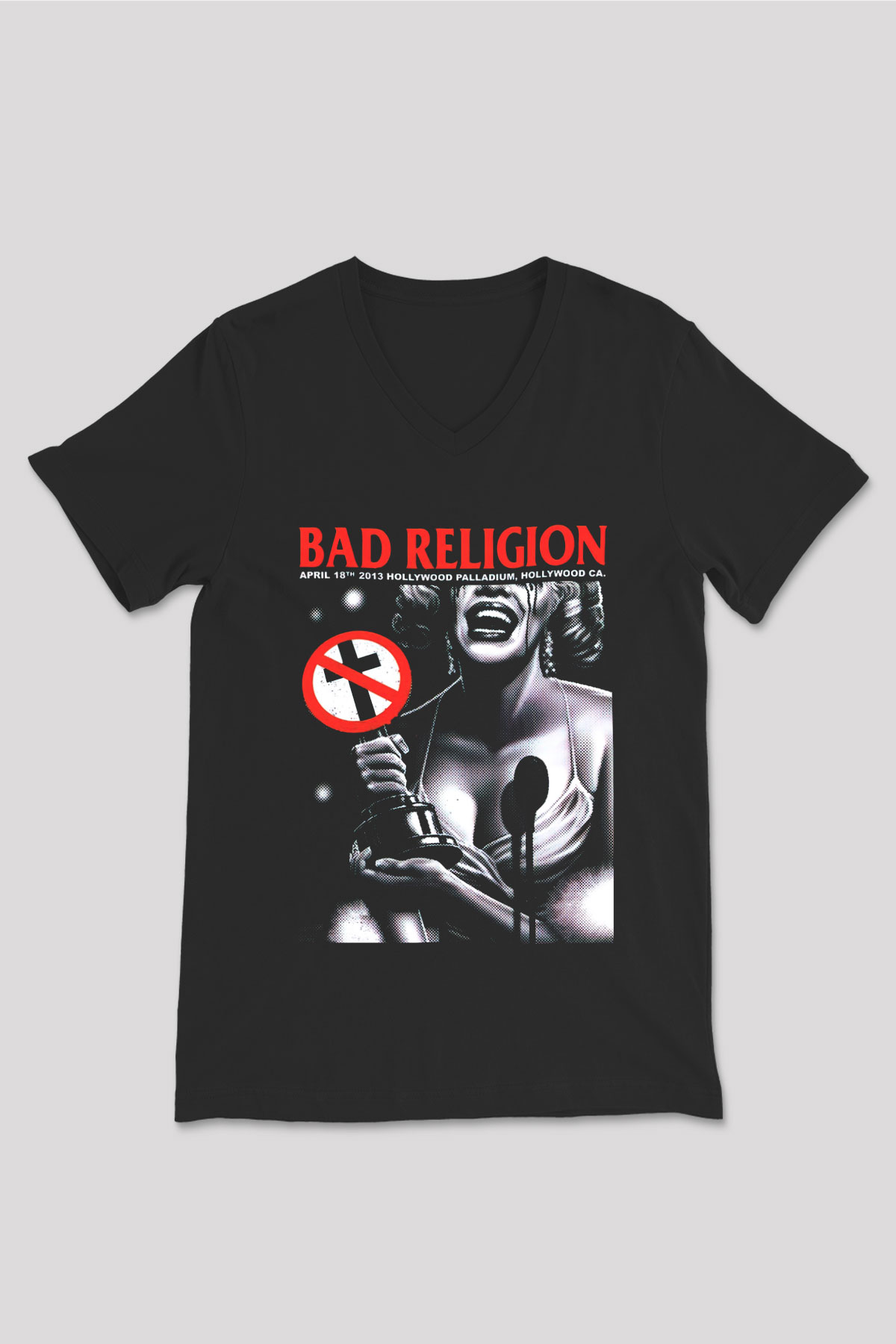 Bad Religion Siyah Unisex V Yaka Tişört T-Shirt