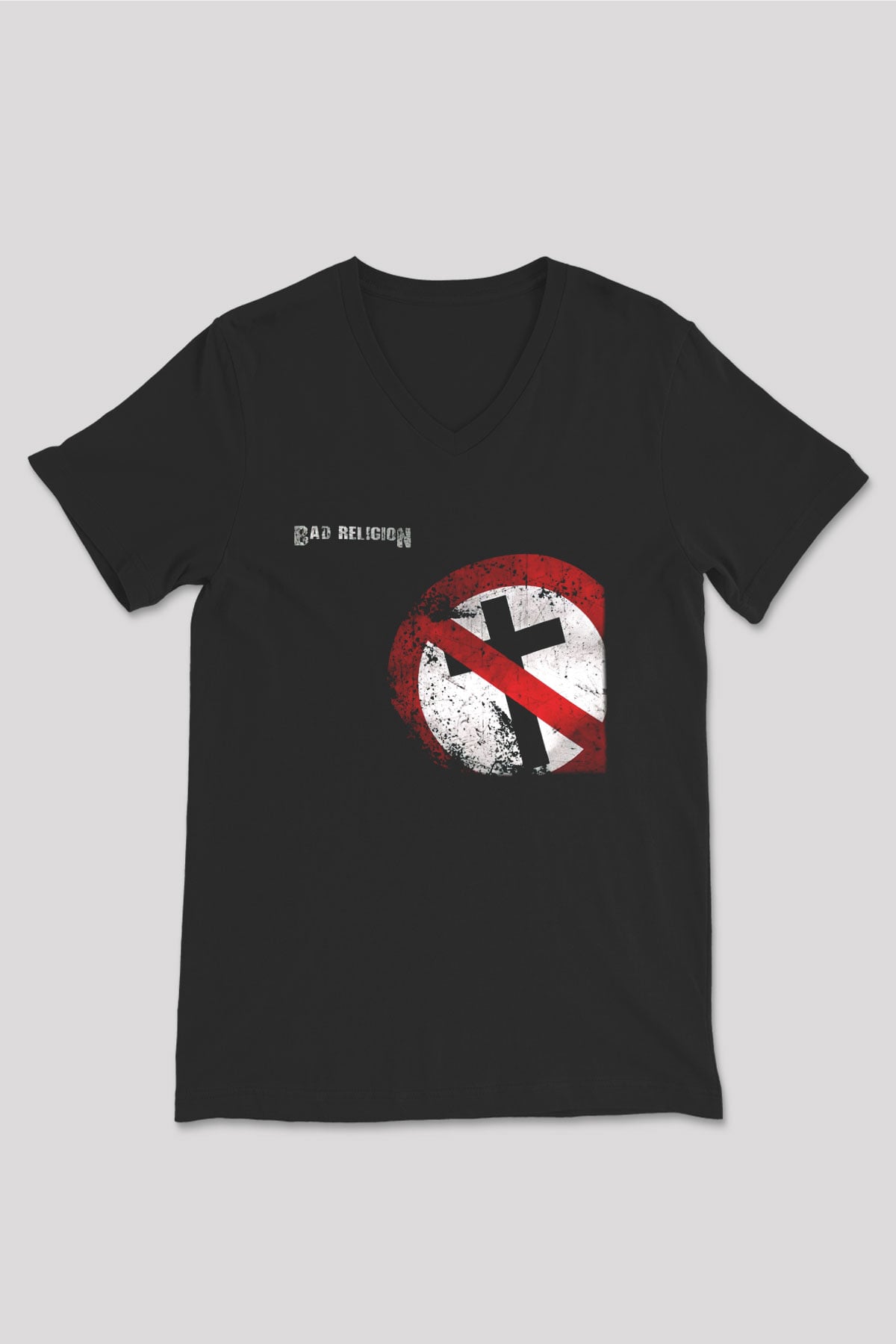 Bad Religion Siyah Unisex V Yaka Tişört T-Shirt