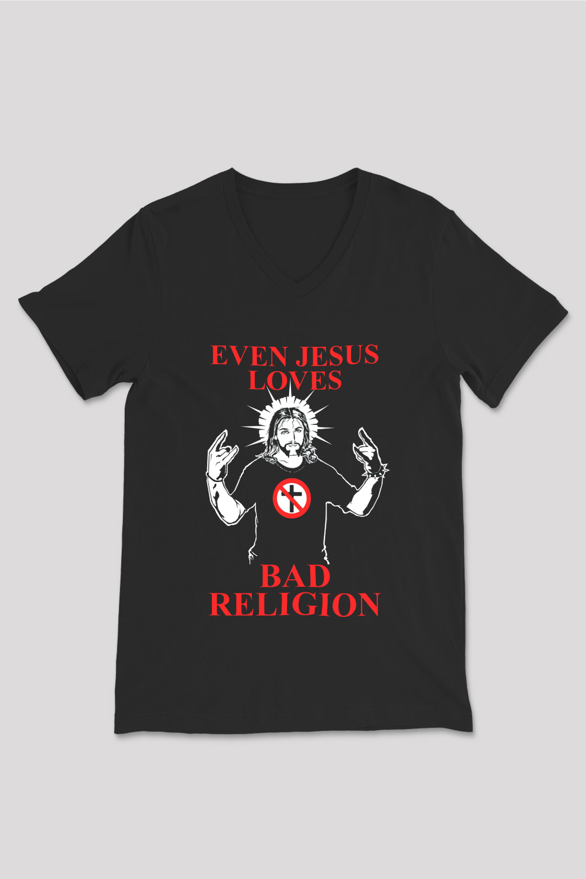 Bad Religion Siyah Unisex V Yaka Tişört T-Shirt