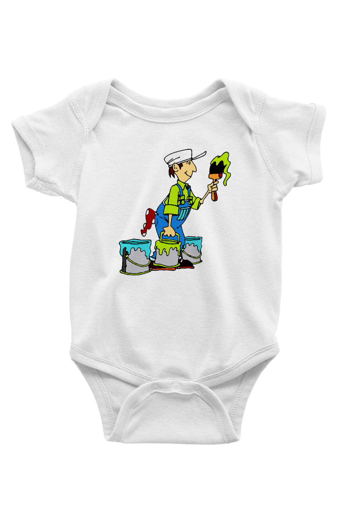 Badanacı Baskılı Beyaz Unisex Bebek Body - Zıbın