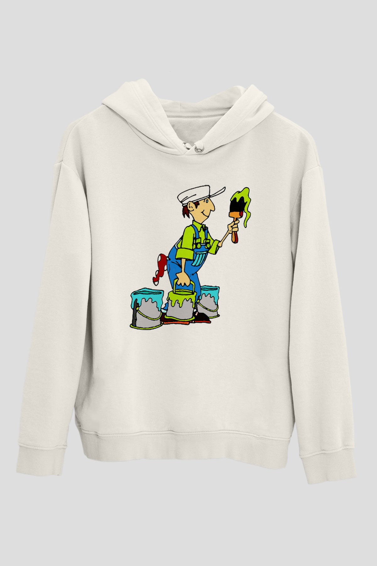 Badanacı Beyaz Unisex Hoodie