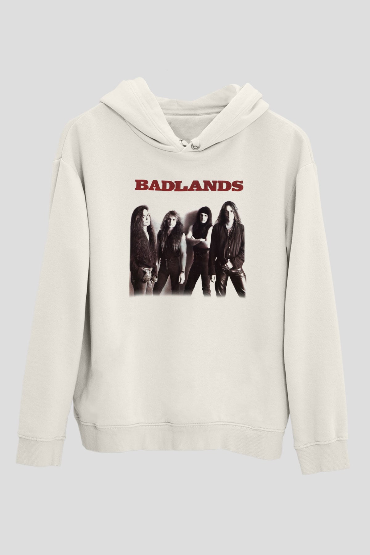 Badlands Beyaz Unisex Kapşonlu Sweatshirt