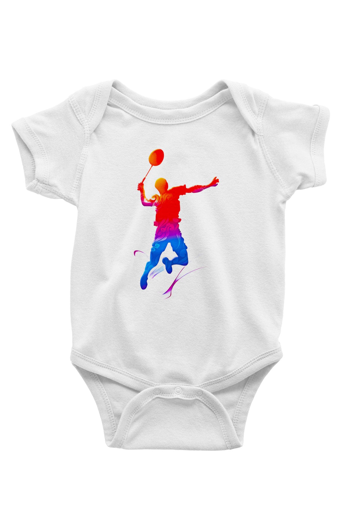 Badminton Baskılı Beyaz Bebek Body - Zıbın