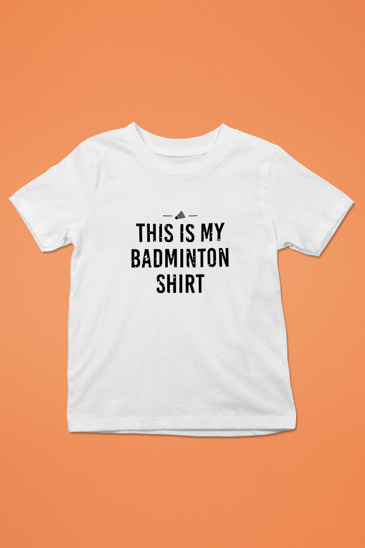 Badminton Baskılı Unisex Beyaz Çocuk Tişört - Tshirt
