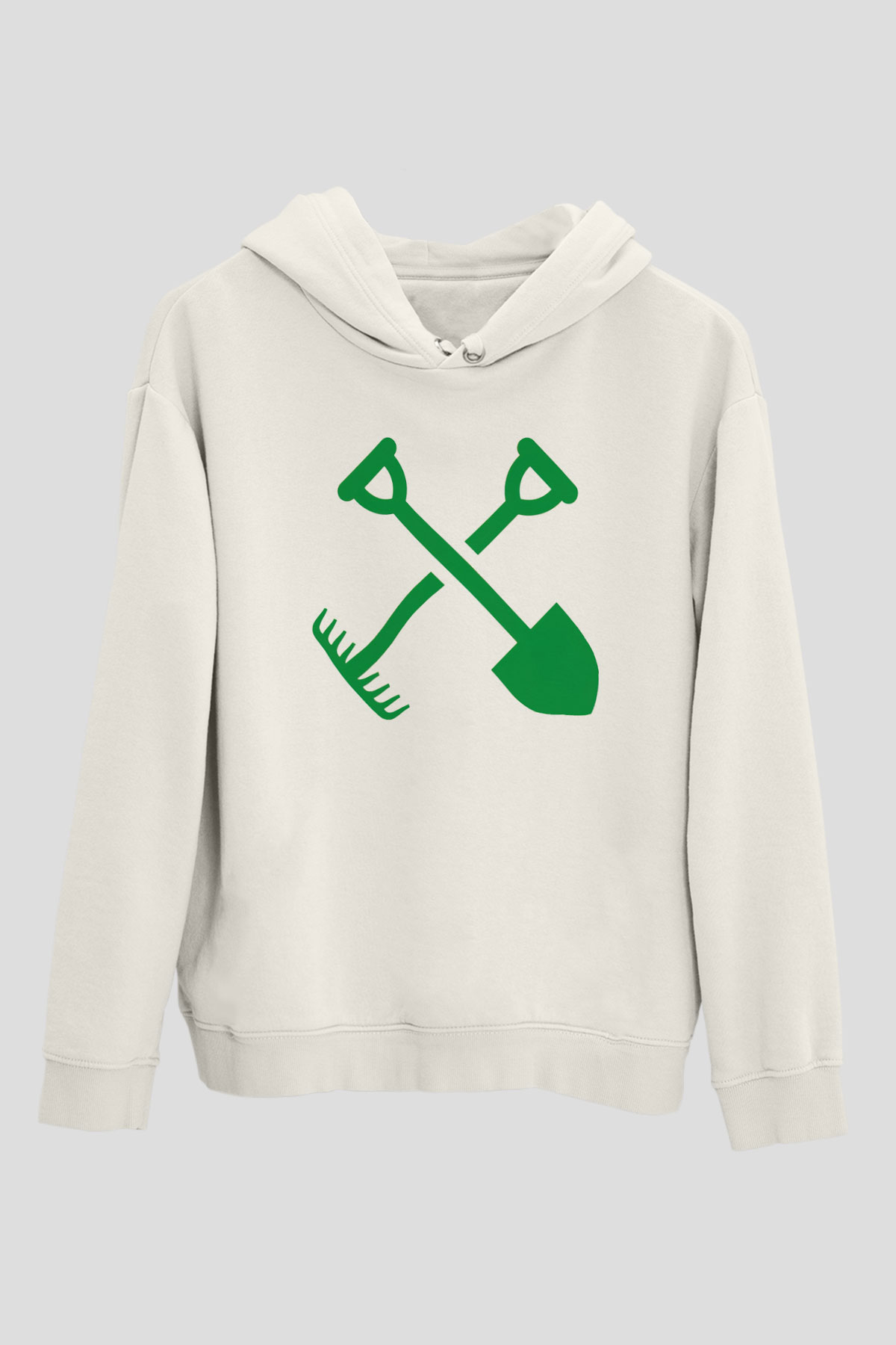 Bahçıvan Beyaz Unisex Hoodie
