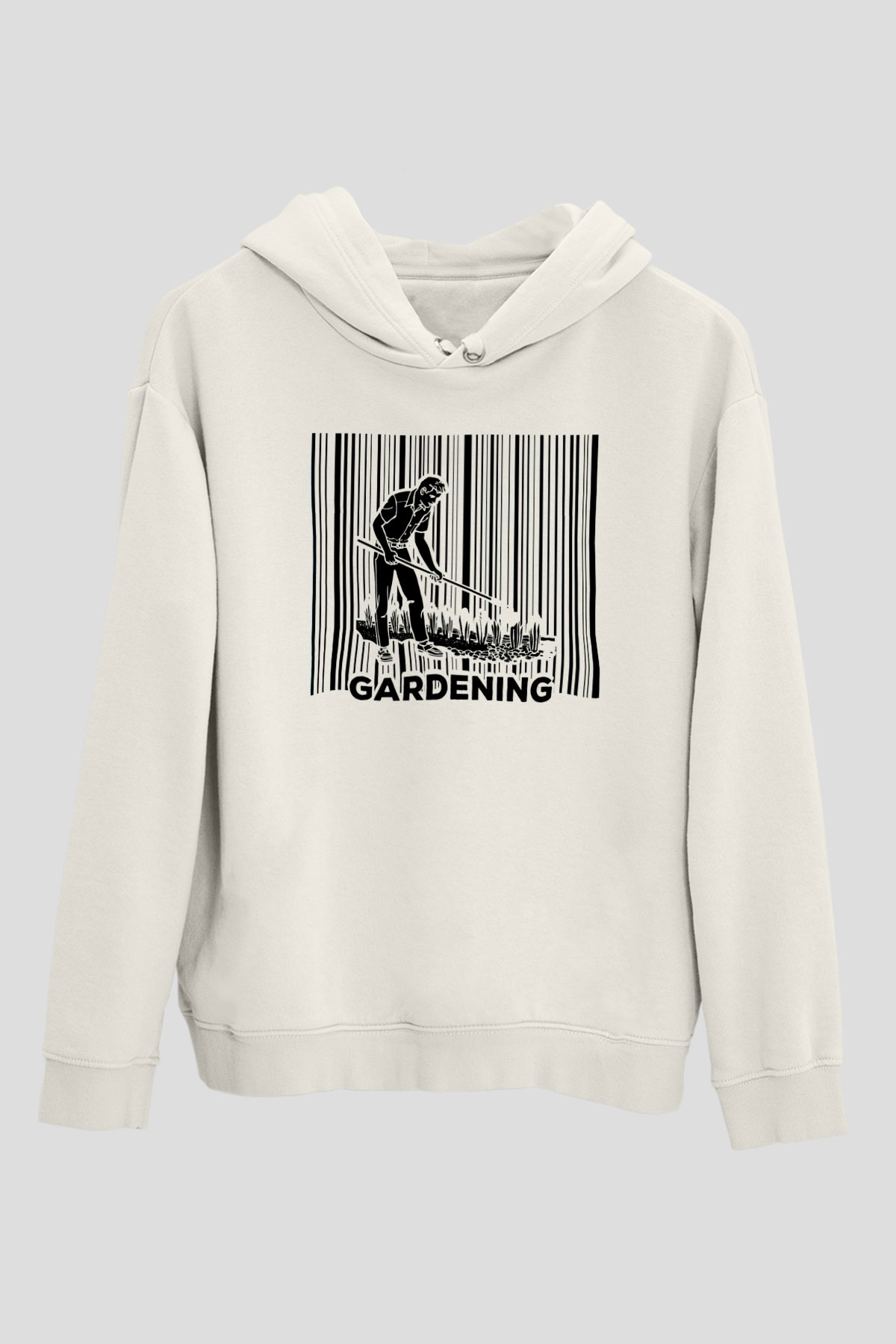 Bahçıvan Beyaz Unisex Kapüşonlu Sweatshirt
