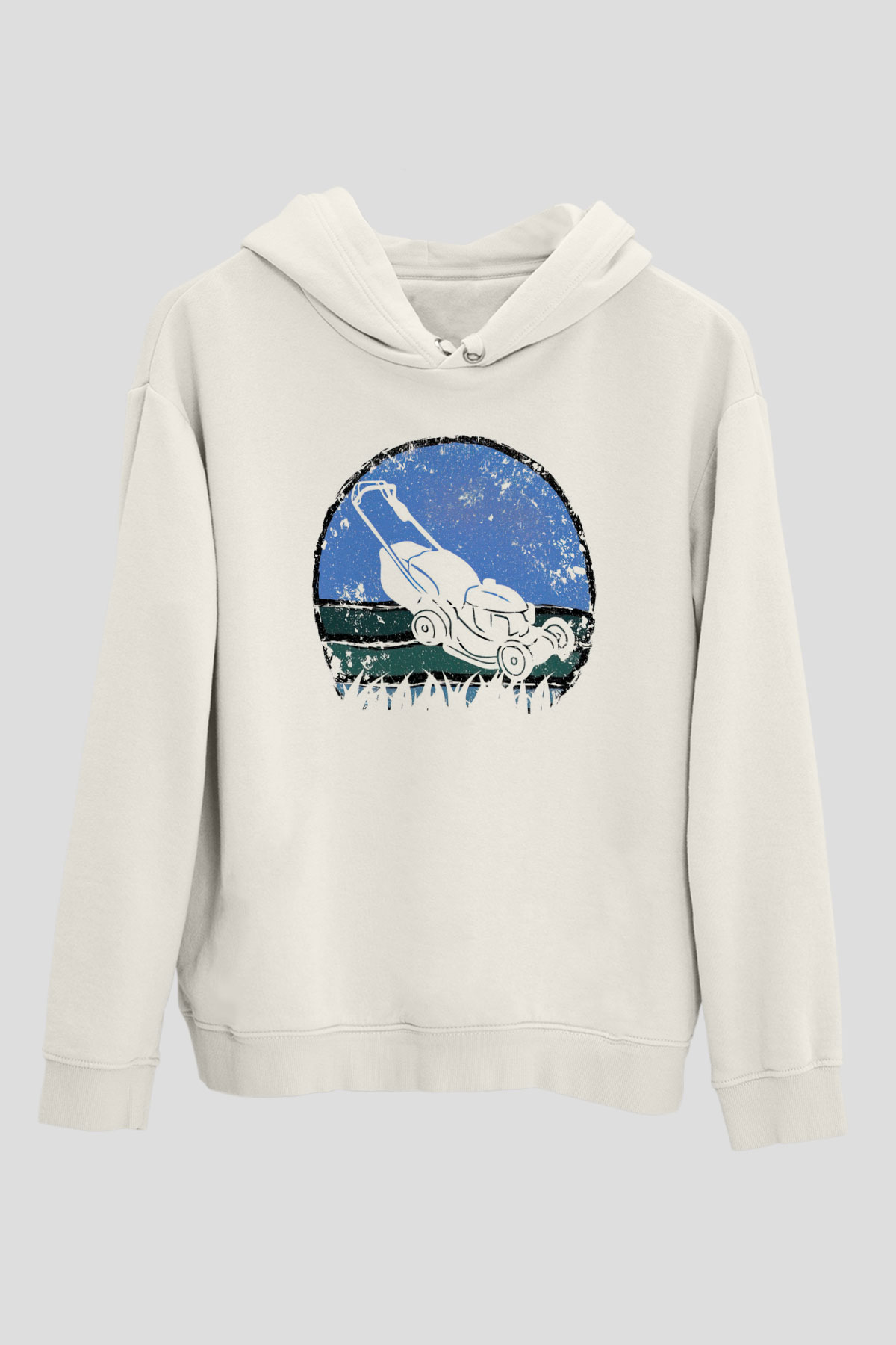Bahçıvan Beyaz Unisex Kapüşonlu Sweatshirt