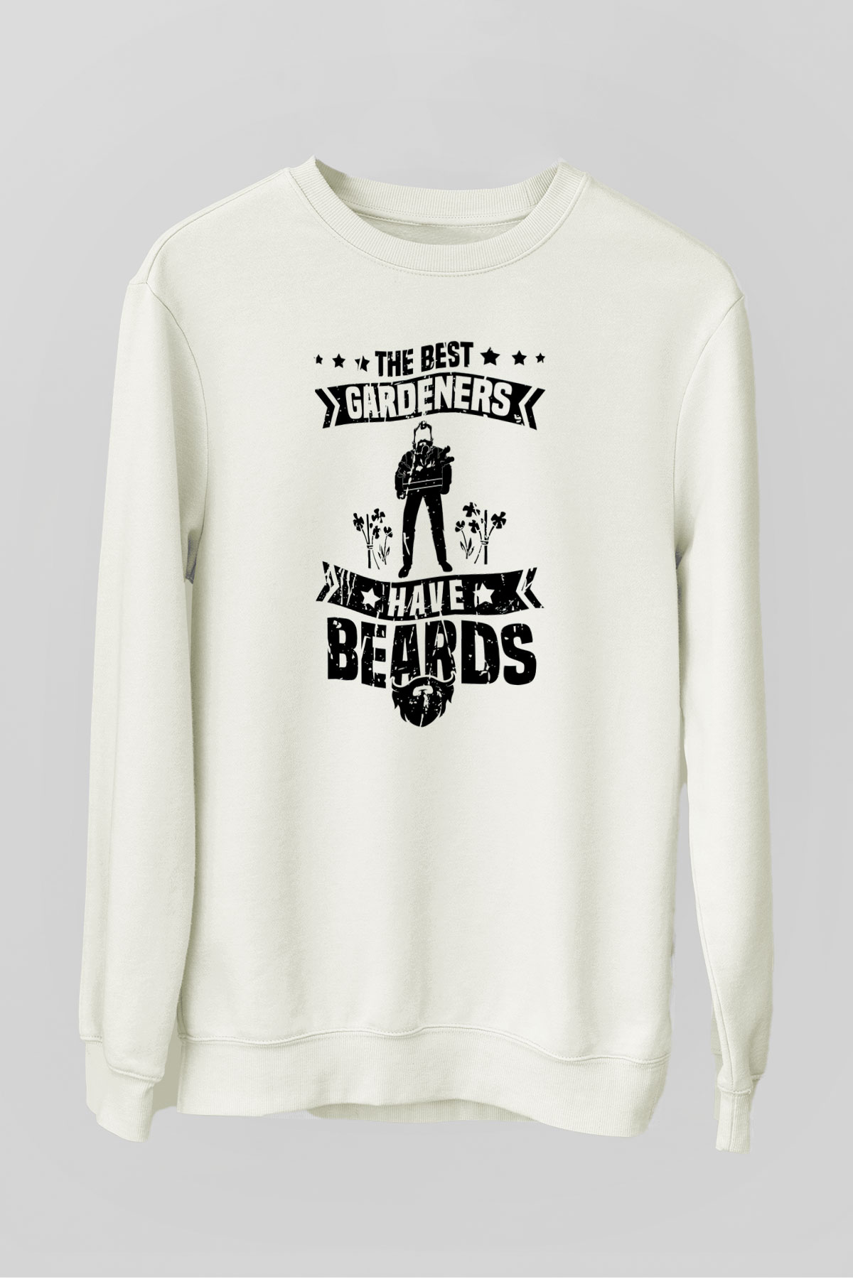 Bahçıvan Beyaz Unisex Sweatshirt