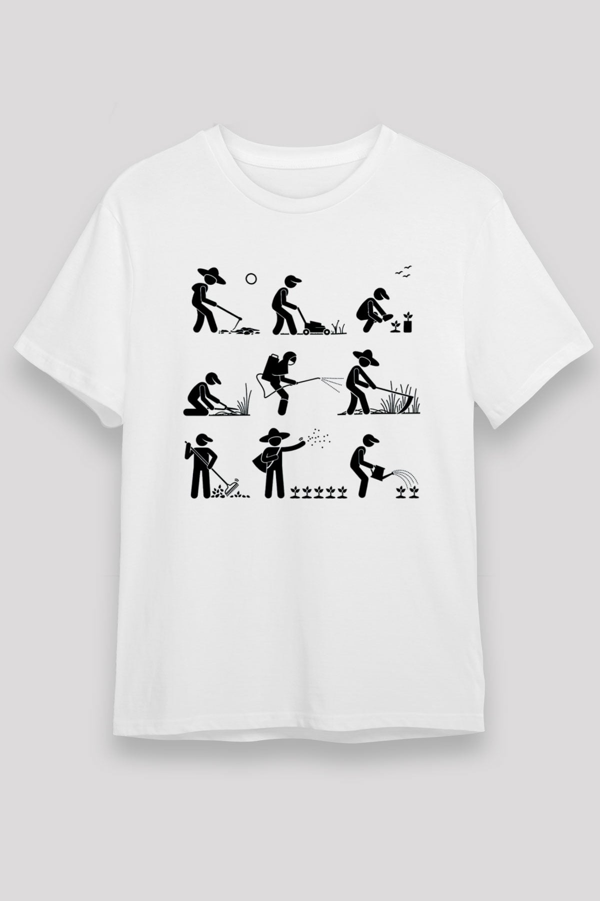Bahçıvan Beyaz Unisex Tişört T-Shirt - TişörtFabrikası