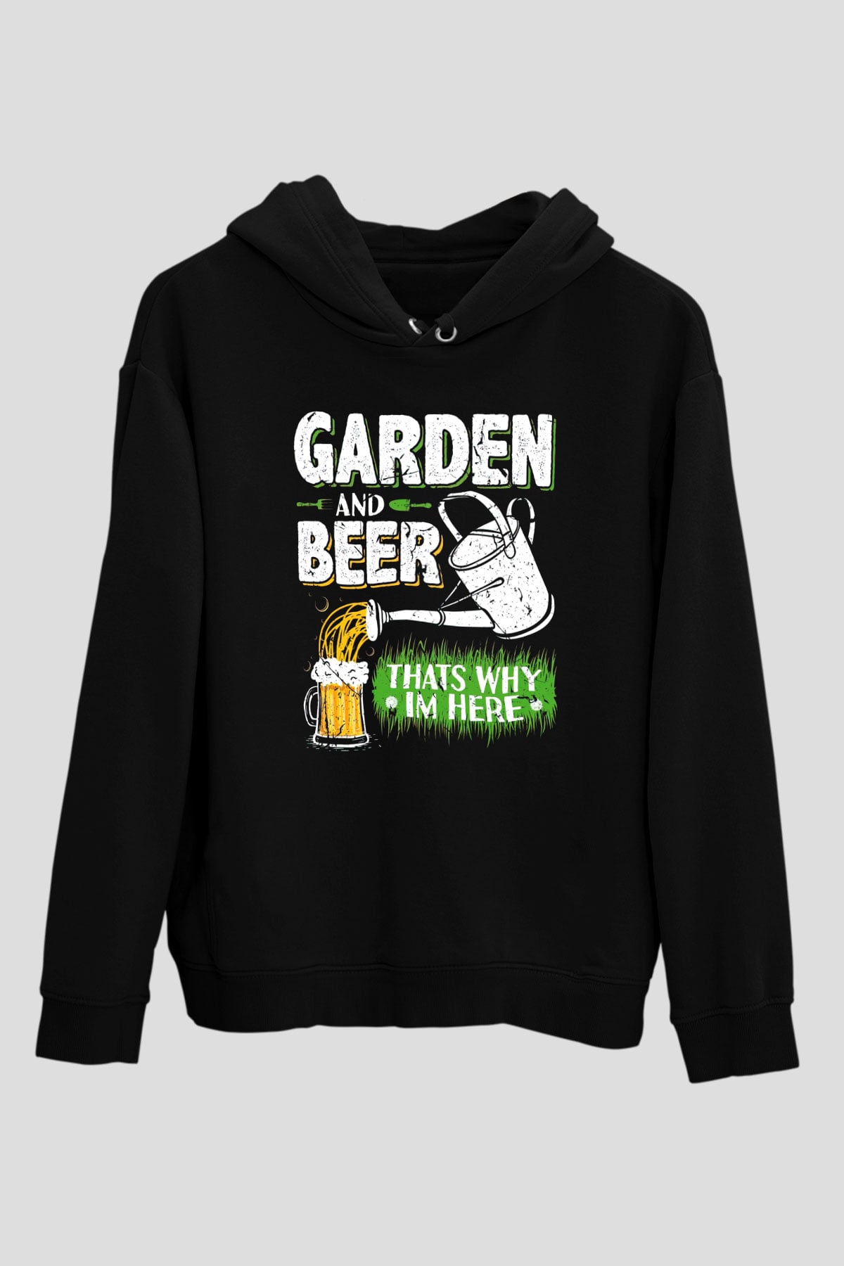 Bahçıvan Siyah Unisex Kapüşonlu Sweatshirt
