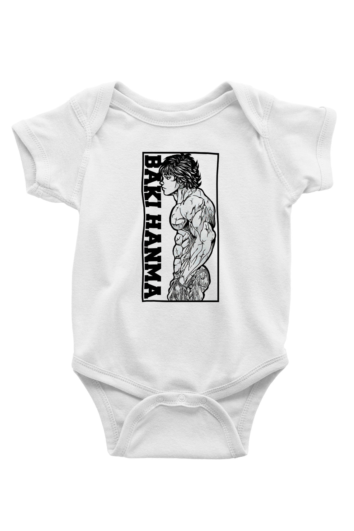 Baki The Grappler Baskılı Beyaz Unisex Bebek Body - Zıbın