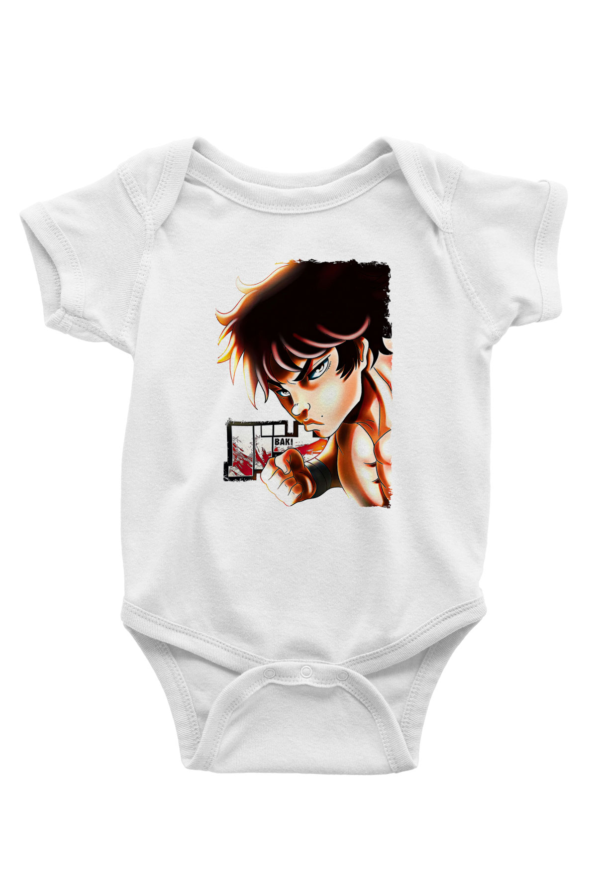 Baki The Grappler Baskılı Beyaz Unisex Bebek Body - Zıbın