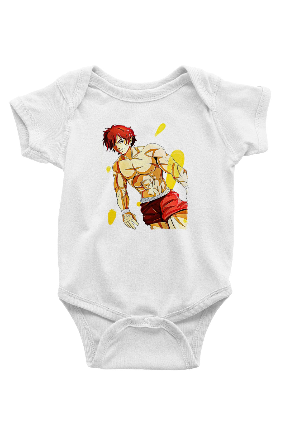 Baki The Grappler Baskılı Beyaz Unisex Bebek Body - Zıbın