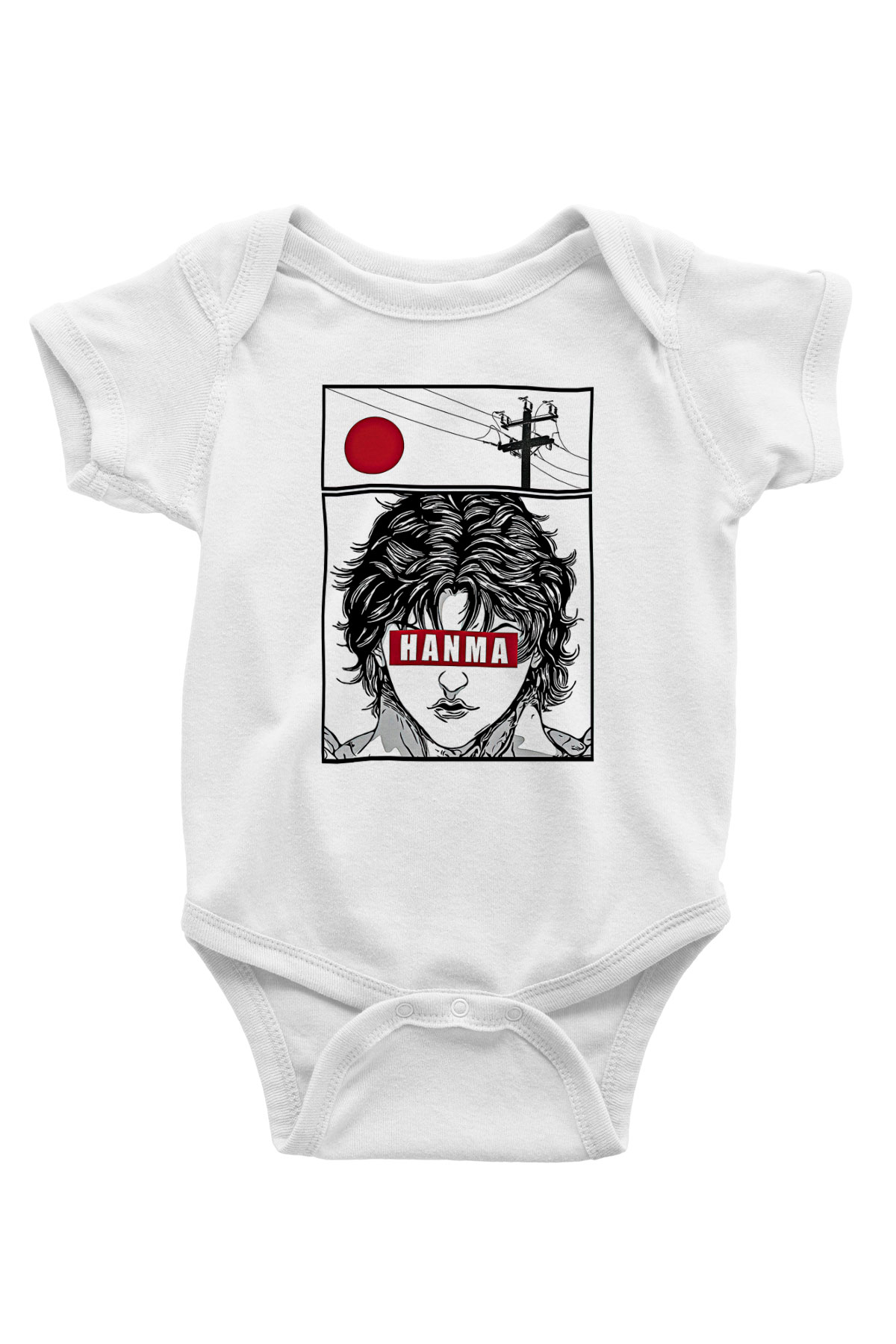 Baki The Grappler Baskılı Beyaz Unisex Bebek Body - Zıbın