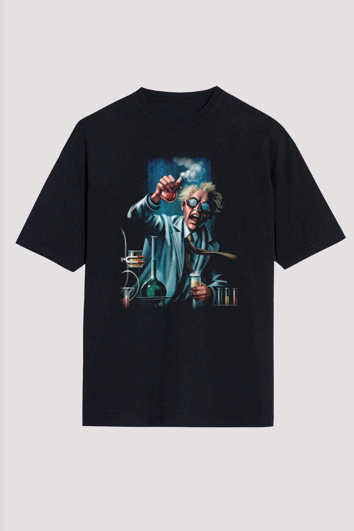 Bakteriyolog Siyah Unisex Oversize Tişört T-Shirt