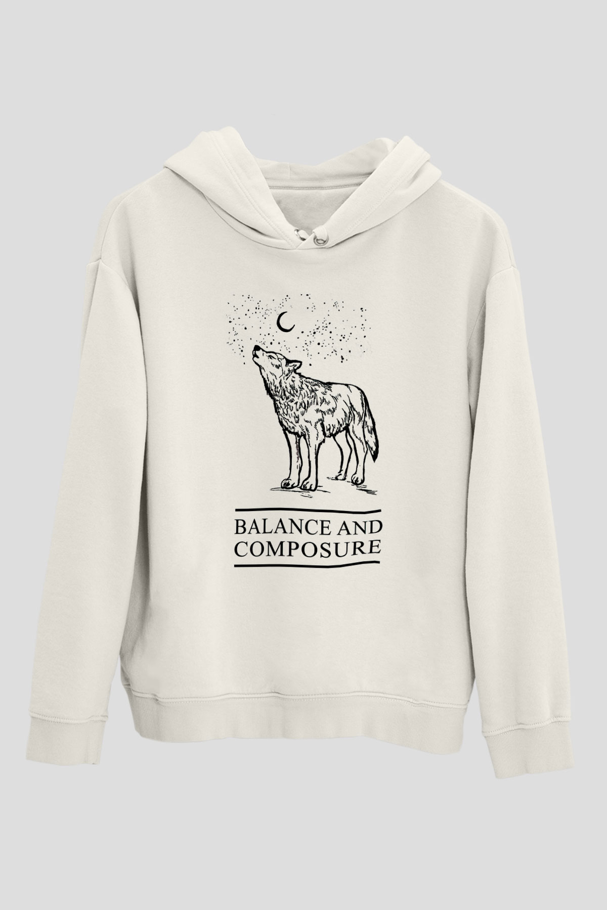 Balance and Composure Beyaz Unisex Kapşonlu Sweatshirt
