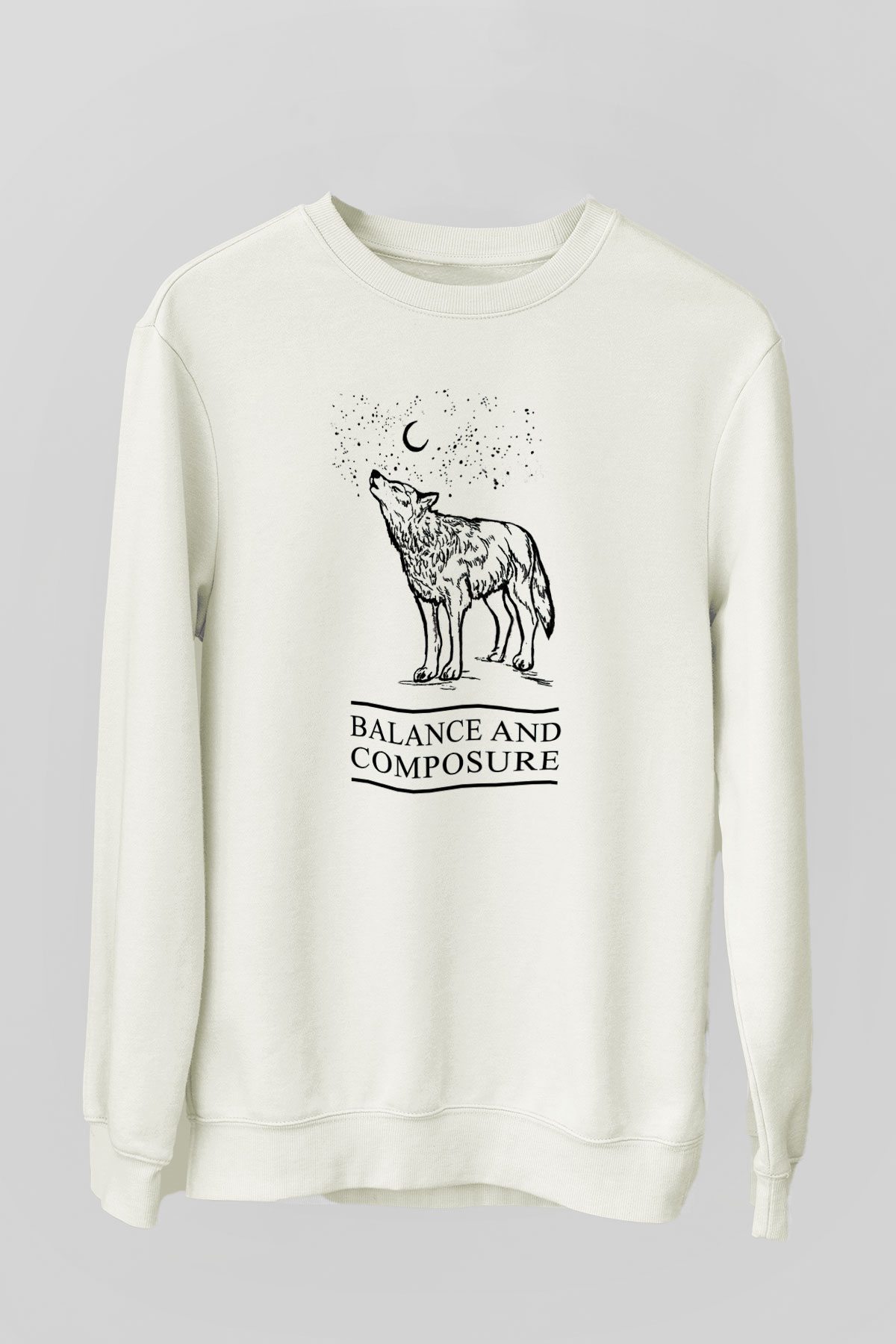 Balance and Composure Beyaz Unisex Sweatshirt
