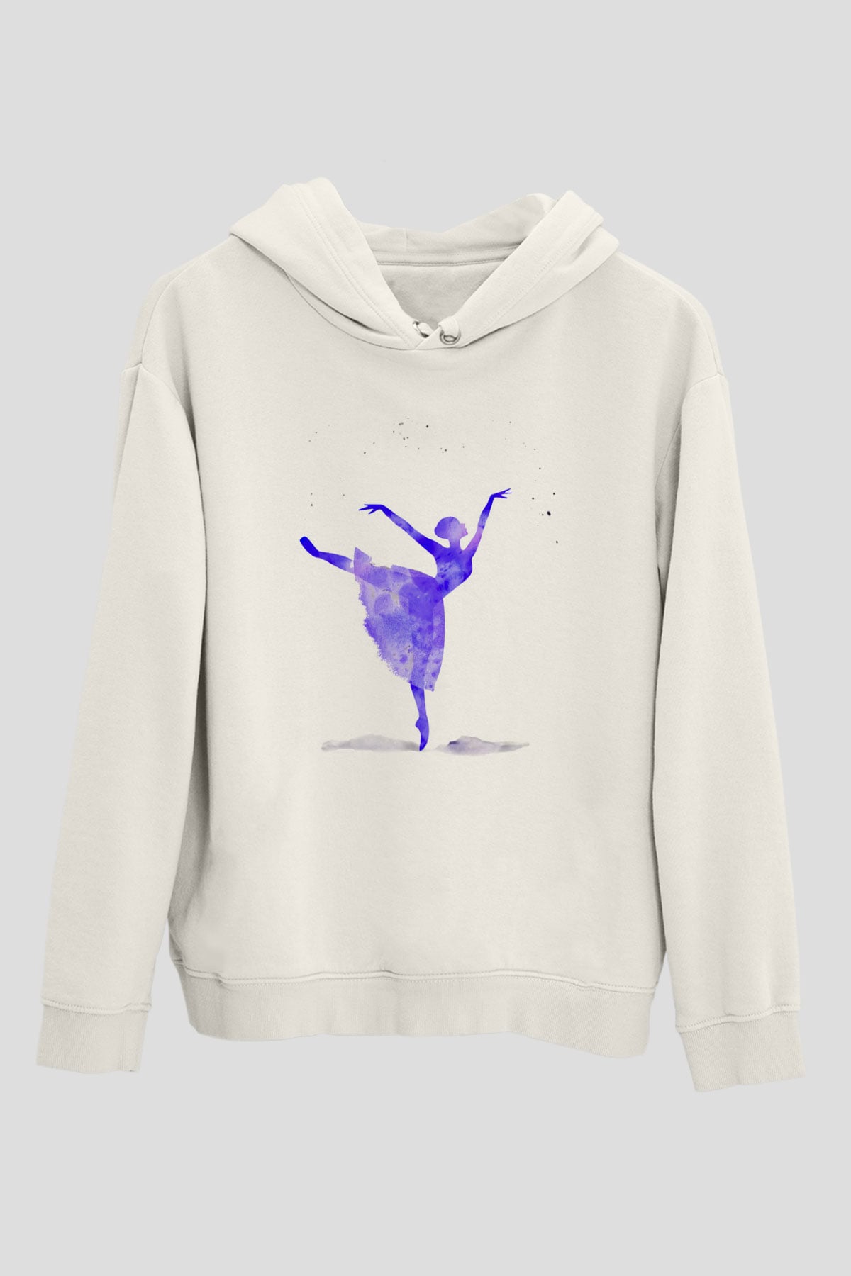 Bale Beyaz Unisex Kapşonlu Sweatshirt