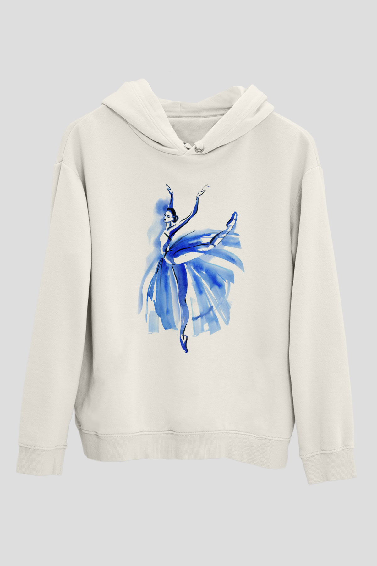 Bale Beyaz Unisex Kapşonlu Sweatshirt