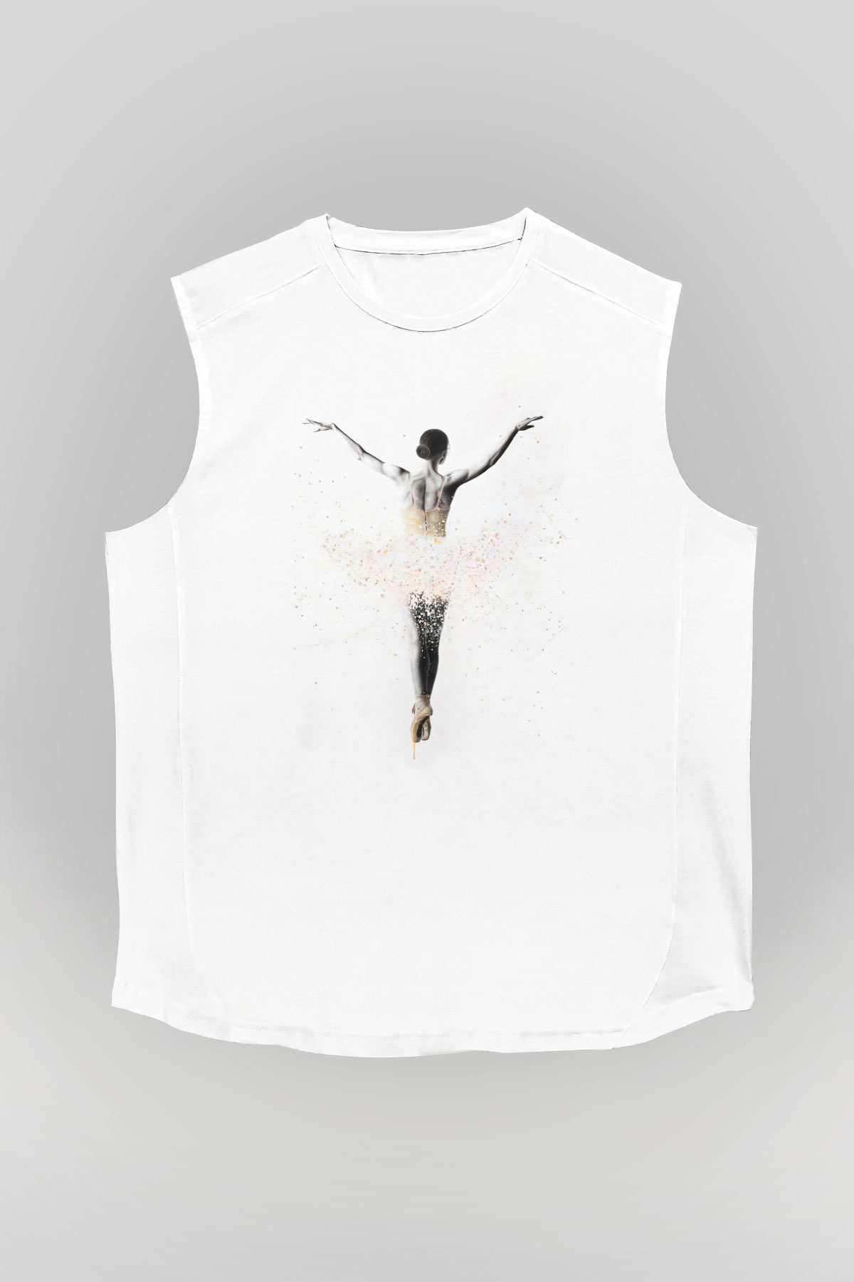 Bale Beyaz Unisex Kolsuz Tişört
