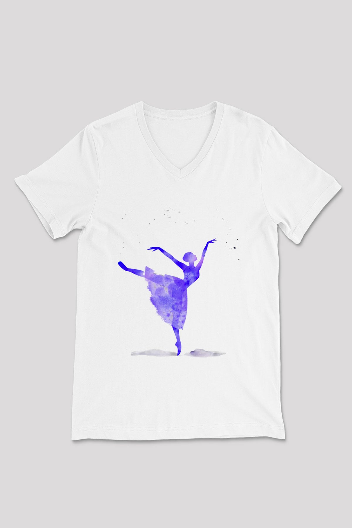 Bale Beyaz Unisex V Yaka Tişört T-Shirt