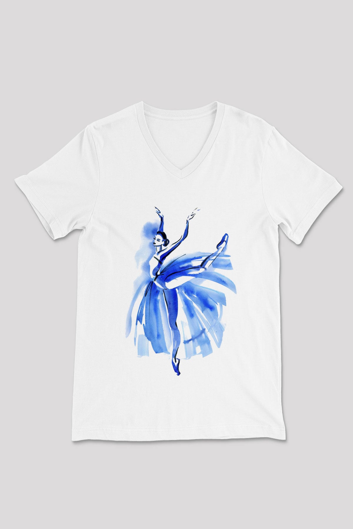 Bale Beyaz Unisex V Yaka Tişört T-Shirt