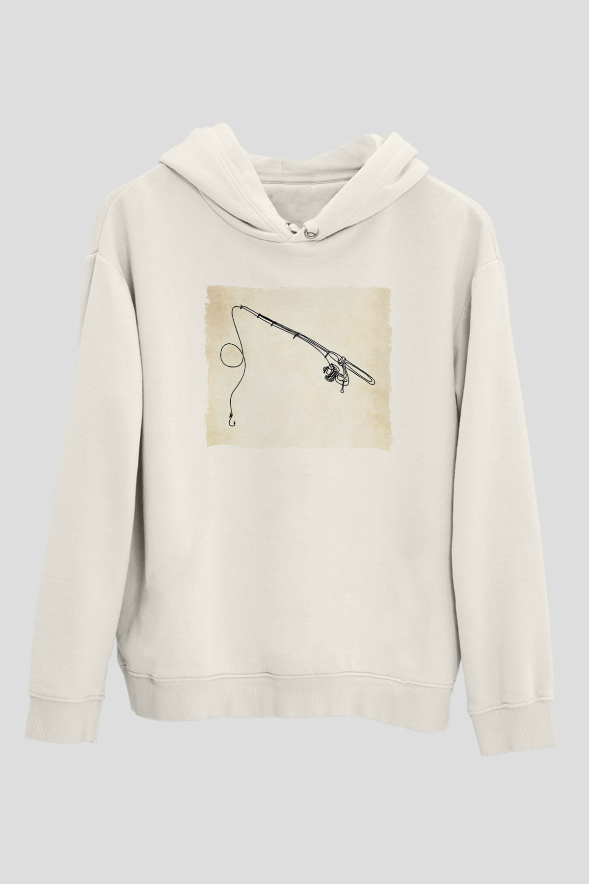 Balıkçı Beyaz Unisex Kapüşonlu Sweatshirt