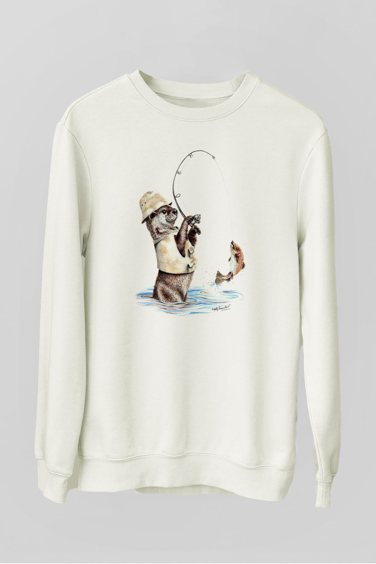 Balıkçı Beyaz Unisex Sweatshirt