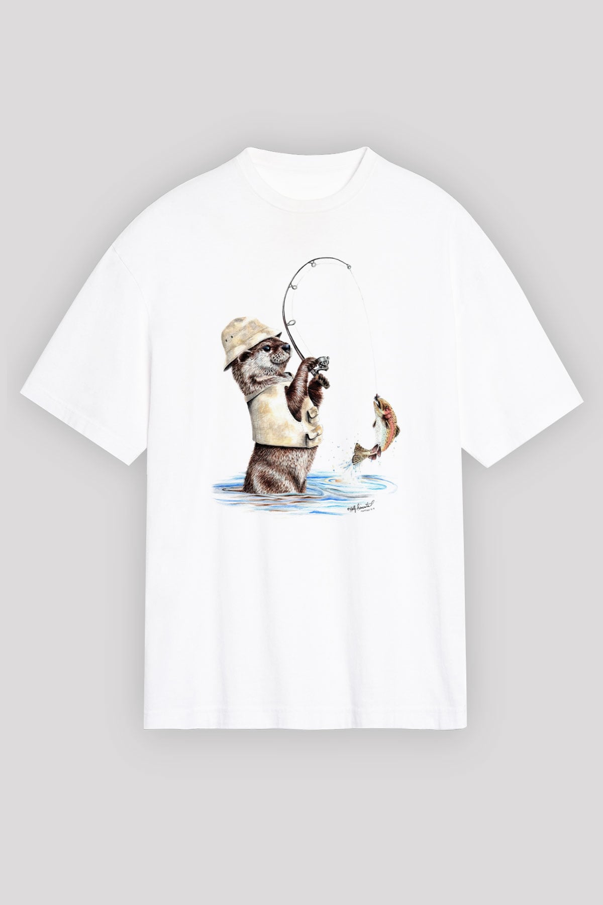 Balıkçı Beyaz Unisex Tişört T-Shirt - TişörtFabrikası