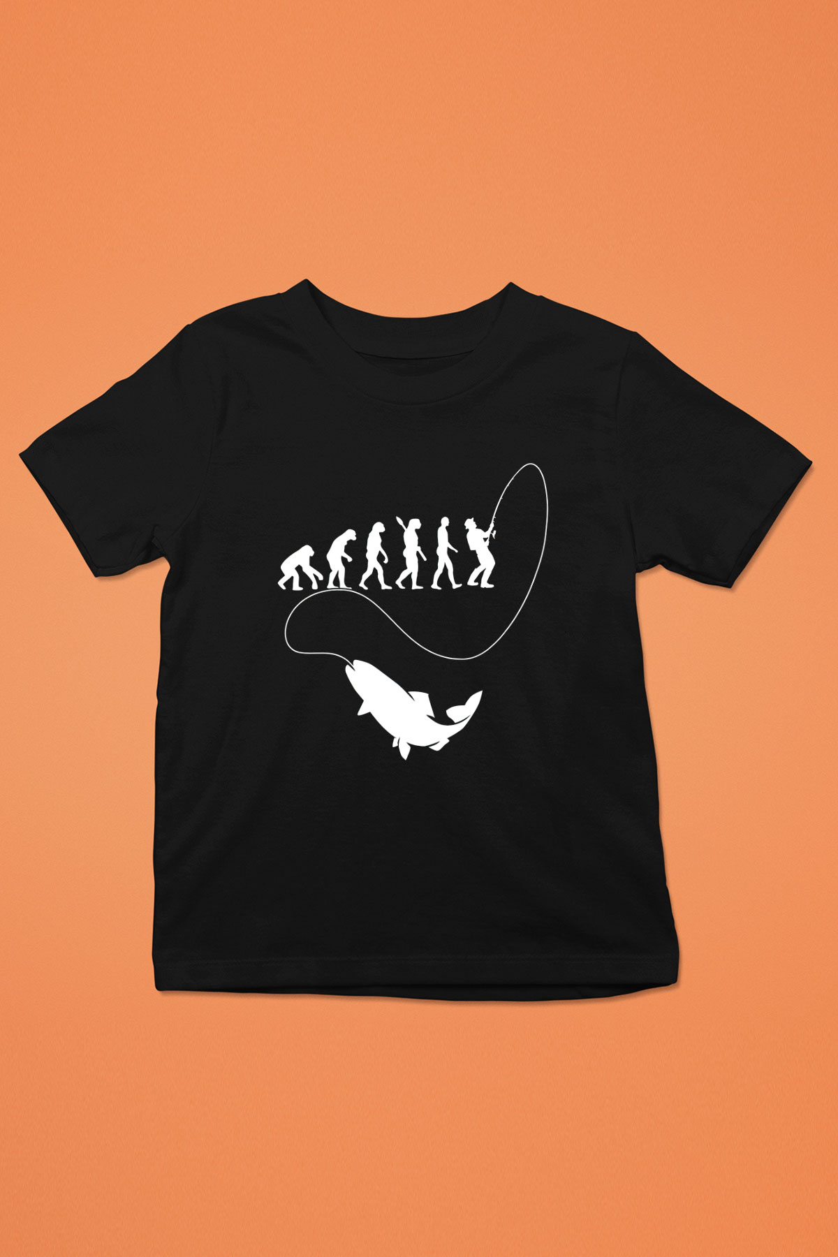Balıkçı Siyah Unisex Çocuk Tişört