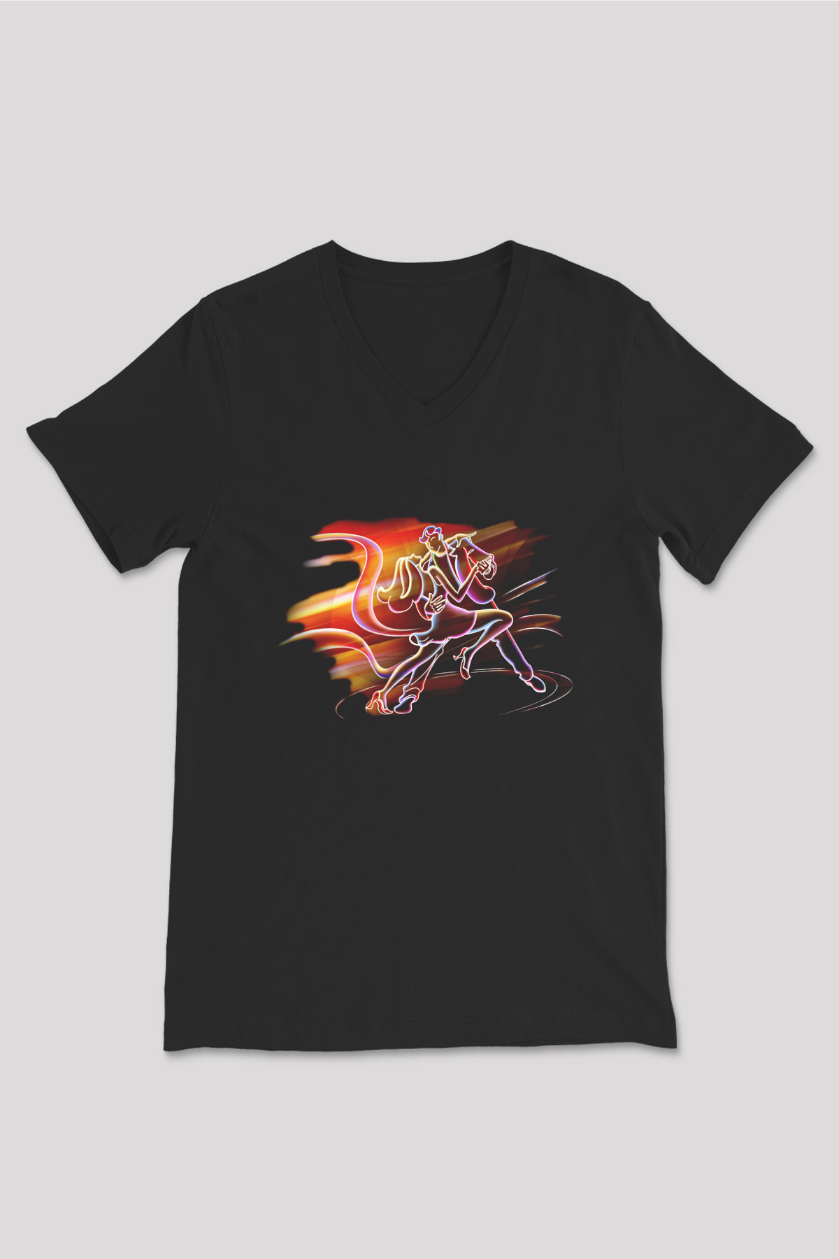 Balo Siyah Unisex V Yaka Tişört T-Shirt